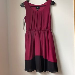 maroon and black dress Small